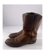 Justin Cowboy Boots Mens Size 10 Brown Leather Western Plain - $129.72 CAD
