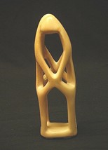 Abstract Style Hand Carved Kisii Soap Stone Couple Figurine Art Sculpture Kenya - £19.54 GBP