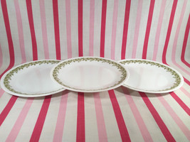 1970&#39;s Corning Ware White &amp; Green Spring Blossom Crazy Daisy 3pc Lunch Plate Set - £15.59 GBP