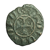 Cilician Armenia Medieval Coin Uncertain Hetoum II 22mm King / Cross 04388 - $20.69
