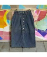Vintage 90’s No Excuses long denim jean Midi skirt With Front Snaps Wome... - $842.86 MXN
