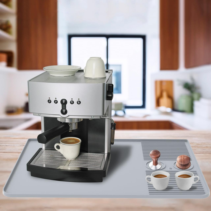 Silicone Coffee Bar Mat for Countertop – Emptycolor 16”X24” Heat Resistant Coffe Item image 4