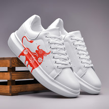 White Sneakers Women Vulcanized Shoes Lover Size 35-45 Lace-up Casual Shoes Brea - £45.24 GBP