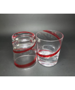 Pier 1 Red Swirline Double Old Fashioned Rocks Whiskey Glasses Set Of 2 ... - $535.95 MXN