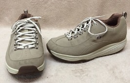 Skechers Shape Ups Women 9 Tan Nubuk Leather Walking Work Toning Sneaker Shoes - £15.96 GBP