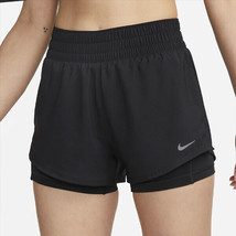 Nike Mid Rise 3&quot; 2-IN-1 Shorts Women&#39;s Running Shorts Sports Asia-Fit DX6013-010 - £45.14 GBP