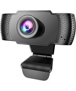 Anbes Webcam, HD 1080P Web Camera & USB PC Computer Webcam with Noise Canceling - $6.39