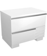 White Lacquer Wood 2-Drawer Nightstand Gloss Bedside Table - €272,83 EUR