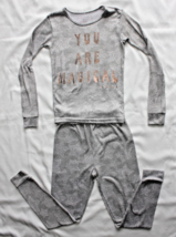 Danskin Girls Super Soft Long Sleeve Pajama Set Gray You Are Magical Size 8 - €7,56 EUR