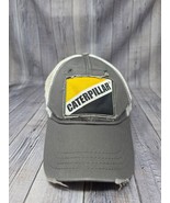 CAT Caterpiller Trucker Gray Hat Black &amp; Yellow Patch Logo  Net Back  Ad... - $8.78