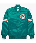 DSHARKS Miami Dolphins Teal Satin Bomber Jacket with Retro Embroidered P... - €129,06 EUR+