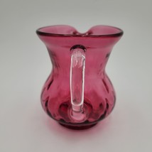 Vintage MCM Cranberry Hand Blown Glass Creamer Pink Small Pitcher EUC 4.... - £11.86 GBP