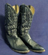 Vintage Men&#39;s Dan Post El Paso 110J Black Leather Western Cowboy Boot Size 9D - £93.48 GBP