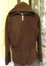 Women&#39;s Columbia Brown Hooded Full Zip Fleece Jacket Size S - £11.76 GBP