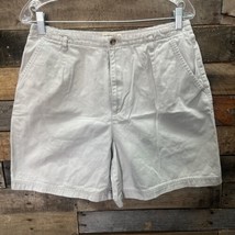 St John’s Bay Women’s Khaki Chino Elastic Flat Front Waist Shorts Size 12 - £10.39 GBP