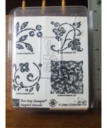Stampin Up! NEW TWO STEP FLOWER BORDERS Set of 4 Stamps NIB FLORAL Unused - £5.03 GBP