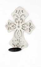 15.5 X 5 X 11 White Wooden Cross - Candle Holder Sconce - $206.40