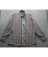 Chaps Dress Shirt Men&#39;s 2XL Multi Plaid Stretch Regular Fit Formal Butto... - $29.52