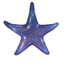 Cobalt Blue Iridescent Starfish Dish Trinket Nuts Candy  - $18.68