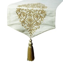 Ishana - Ivory Silk Decorative Table Runner - £52.30 GBP+