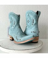 Lane COSSETTE Womens Cowboy Bootie Size 7 Western Cowgirl Blue Short Ankle Boots - $262.35