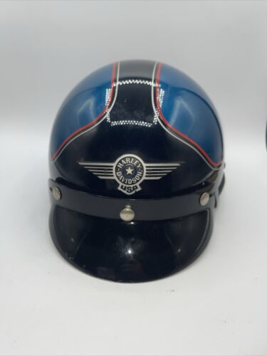 Vintage Harley Davidson Bell Dot Helmet Teal And Black - $99.00
