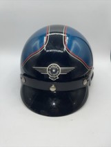 Vintage Harley Davidson Bell Dot Helmet Teal And Black - £79.38 GBP