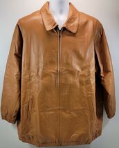 I) Vintage Women's Venezia Tan Brown Leather Bomber Jacket Size 24W - $49.49
