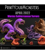 3D Printed Print Your Monsters Worms Subterranean Terrors 28mm - 32mm D&amp;D - $84.07+
