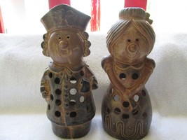 Made in Japan Colonial looking tea lights, ceramic, man &amp; woman 9&quot; paper... - $40.00