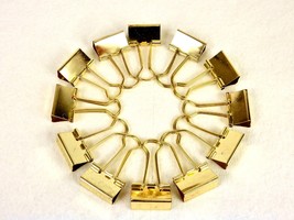 12 Pack Gold Tone Binder Clips, 1&quot;, Round Magnetic Tin w/See-Thru Cover, PLT#12 - £7.28 GBP