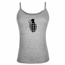 Grenade Graphic Design Women Girls Singlet Camisole Sleeveless Cotton Tank Tops - £9.92 GBP