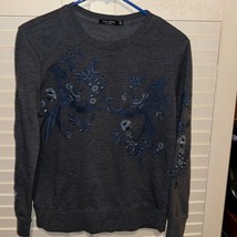 Max jeans, gray sweatshirt with blue floral embroidery - £15.35 GBP