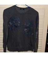 Max jeans, gray sweatshirt with blue floral embroidery - £15.53 GBP