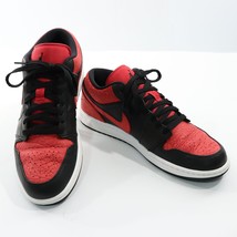 Nike Air Jordan 1 Retro Low Bred Elephant Print Shoes 12.5 Red Black 553558-013 - £212.62 GBP