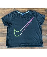 Nike Shirt Womens Medium Black Crop Top Athletic Tee Multicolored Center... - $211.54 MXN