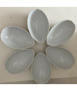 Decors De Paris White Oval Side Dish Ruffled Edge Set of 6 - $40.30 CAD
