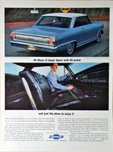 CHEVROLET - 64 Chevy II Super Sport V8 Power 1964 Vintage Print Ad - $11.78