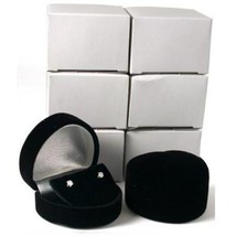 Heart Earring Gift Box Black Flocked Showcase Display - £9.30 GBP