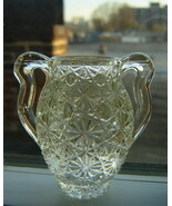 Vintage CLEAR GLASS Daisy and Button Pattern Handled TOOTHPICK HOLDER Va... - €8,36 EUR