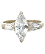 Cubic Zirconia Solitaire Ring .925 Sterling Silver 3.7g Size 7.25 - $100.84 CAD