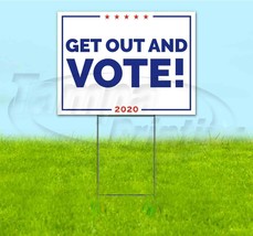 Get Out And Vote 18x24 Yard Sign With Stake Corrugated Bandit Usa Election - £22.64 GBP+