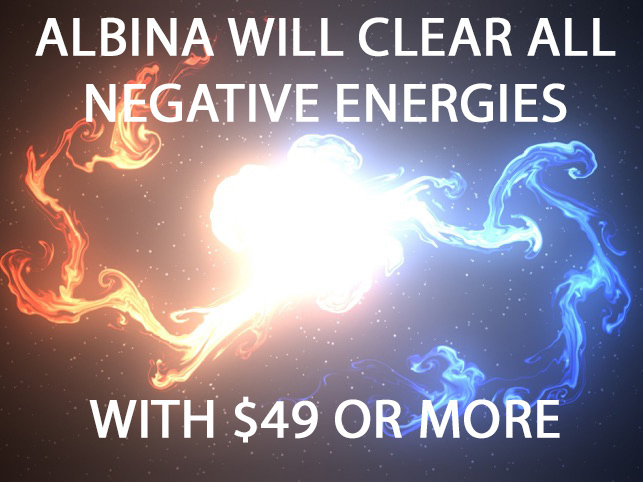  FREE W $49 ORDER ALBINA CLEARS ALL NEGATIVE ENERGIES MAGICK MAGICKALS - $0.00