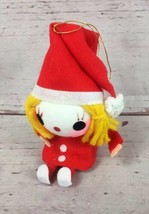 4” Vintage Christmas Ornament Decoration Girl Elf Santa Pixie Blonde - £7.74 GBP