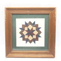 Cross Stitch Country Geometric Pattern Framed Wood Frame - $66.47