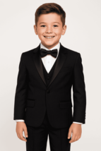 Boys Black Shawl Tuxedo Suit - $2,245.46 MXN+