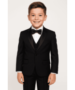 Boys Black Shawl Tuxedo Suit - $2,245.46 MXN+