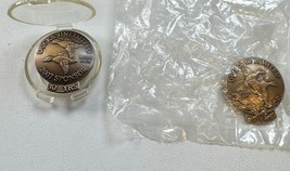 Set of 2 Ducks Unlimited Bronze Sponsor Pins Brooches Larry Toschik 2000s - $9.94