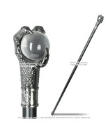 Crystal Ball Wizard&#39;s Scrying Stick w/ Zinc/Glass Handle and 36.5&quot; Metal... - £18.12 GBP