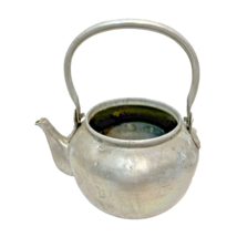 Antique Aluminum Teapot 3 x 6&quot; with Handle No Lid Made in Japan - £8.10 GBP